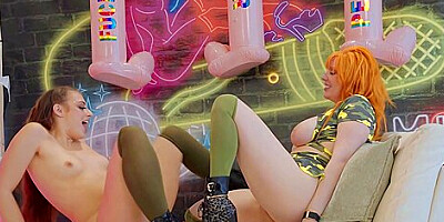 Lauren Phillips And Gia Derza - Busty Babe Titty Fucks