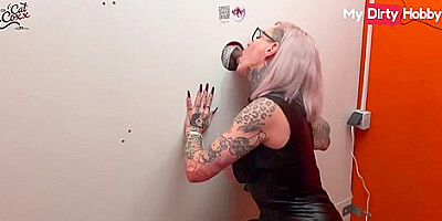 Busty Amateur Gets Multiple Cumshots At Gloryhole