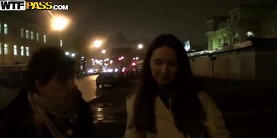 Young girl, named Natalie, pick uped in the night streets