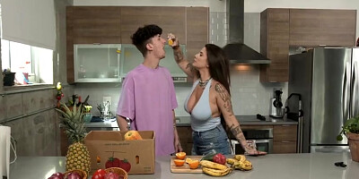 Indica Flower- Busty Babe Takes Cucumber Sized Dick Fro