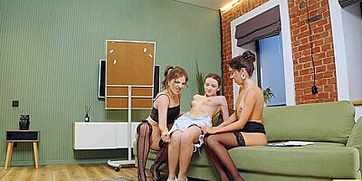 Lesbian Threesome Is A Perfect Work Break For These Office Whores