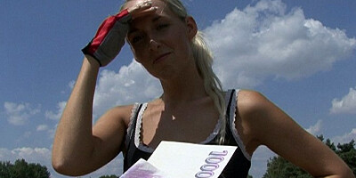 Marvelous Golden-Haired Takes Money for Public Fuck