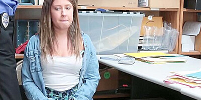 Brooke Bliss - Timid Coed Thief Shagged By A Cop On Cctv