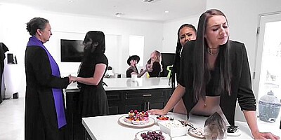 Perverse Shamelessly Hard Fucks In Front Of Everyone At A Funeral - Bella Rolland And Kira Noir