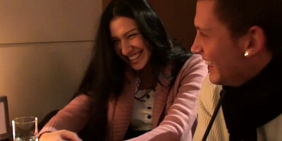 Elizabeth in video of a public toilet fuck between horny couple