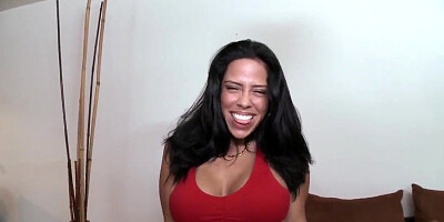 Busty latina slut Brenda Fox reveals her balloons