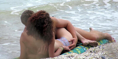 Topless Amateur MILFs - Beach Close-Up