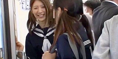 Horny Japanese model Koizumi Nozomi, Arisa Nakano in Exotic Public JAV clip