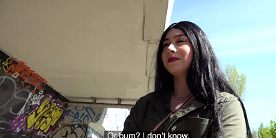 Public POV babe enjoys outdoor paid sex after casting