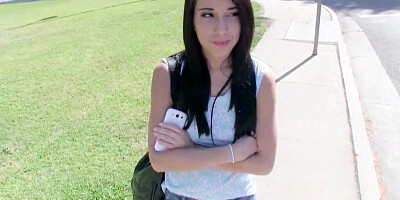 Latina teen Mia Hurley fucked for cash