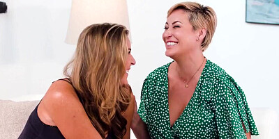 Girl licks and gets licked by stepmother and her bestie