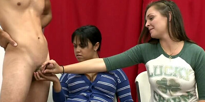 Horny girls sucking cocks at this kinky art session