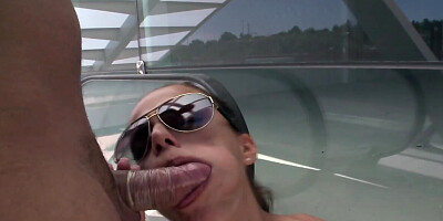 Gorgeous babe Black Angelika fucking in a shopping mall