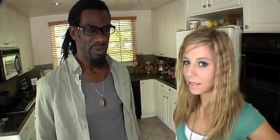 Petite blonde Chastity Lynn eats huge black dick