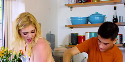 Gorgeous Blonde Babe Fucked In The Kitchen - Carly Rae Summers