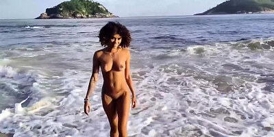 Mih Ninfetinha Mambo Tour 1 At Nude Beach, Public Blowjob Then Fuck 3 Cocks