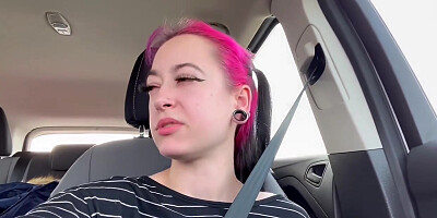 Vlog # 1 First Public Drive-thru Orgasms, Shower + Pussy Shaving, Smoking + Blowjob, Real Orgasms!