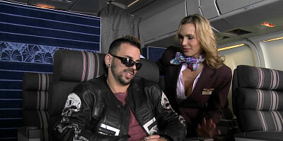 Assfucked CFNM stewardess joins mile high club