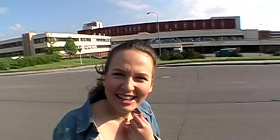 18 Year old brunette Fucked In The Bushes