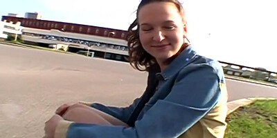 18 Year old brunette Fucked In The Bushes