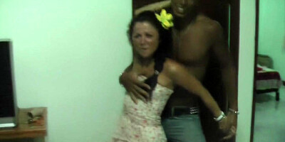Bella Margo in strip party in a hot vacation porn video