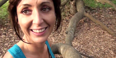 Milf sucks and fucks in the woods