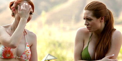 Redhead bikini dykes squirting hard in fingering and licking