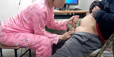 Kinky Stepsister Offers Foot Massages Ends Up Sucking And Riding Cock Until Milking It