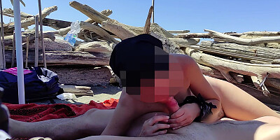Risky Public Blowjob On The Canary Beach Almost Caught - Miss Creamy