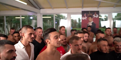 Two Hot Twins Gang Banged In All Holes By 69 Dudes