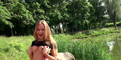 Willa in amateur girl sucks and fucks in a forest