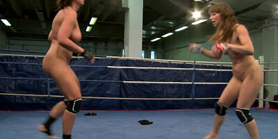 Eliska Cross and Lisa Sparkle get naked and fight hard