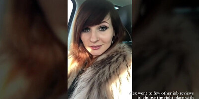 at boss office. She strips at real interview