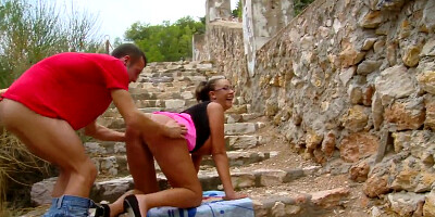 Big ass babe Emma Butt gets slammed outdoor for the cam