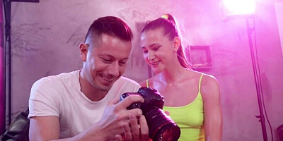 Russian girl gets eaten out by the photographer