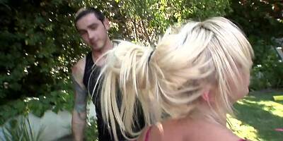 Abbey Brooks on sports picnic with cullies