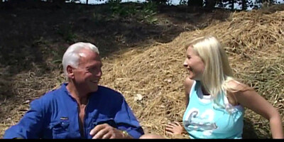 Oldman Joe fuck with busty hot blonde