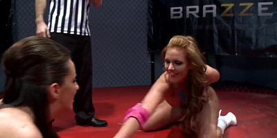Two slutty chick are fighting for hot trophy - huge gold dildo