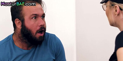 Busty police MILF rides masturb guy after sucking his rod