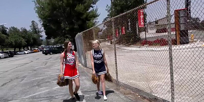 Cheerleader Jojo Kiss and Zelda Morrison tries BBC