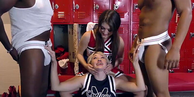 Cheerleader Jojo Kiss and Zelda Morrison tries BBC