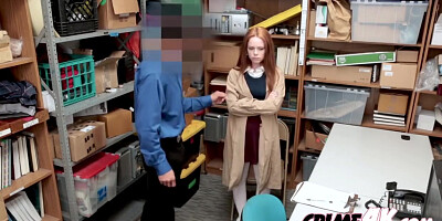 Redhead Ella Is Caught Stealing By Horny Officer With A