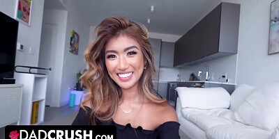 Big Assed Filipino Princess Bribes Her Stepdaddy And Gags On His Thick Cock