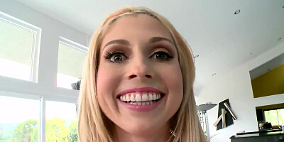 Christie Stevens masturbates and gets a creampie