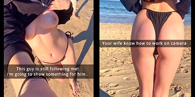 Picked Up Random Stranger On Public Beach For Quick Fuck Hotwife Caught