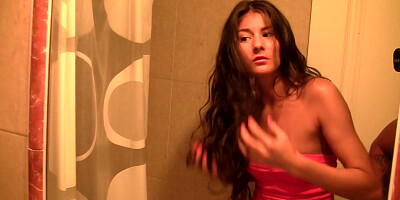 Agnessa in naughty amateur couple having sex by their car