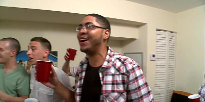 A dozen college have a party