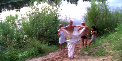Truly crazy sex party outdoors