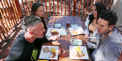 Busty babe cheats on hubby and gets fucked on the snow