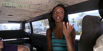 Hot black chick Tiffany Tailor gets screwed in van